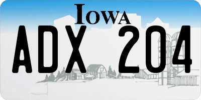 IA license plate ADX204