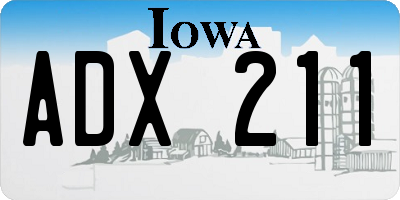 IA license plate ADX211
