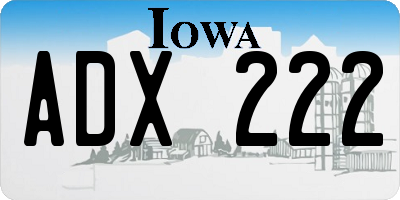 IA license plate ADX222
