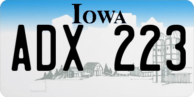 IA license plate ADX223
