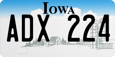 IA license plate ADX224
