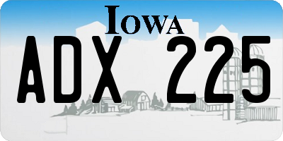IA license plate ADX225