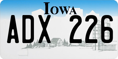 IA license plate ADX226