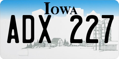 IA license plate ADX227