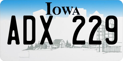 IA license plate ADX229