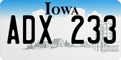 IA license plate ADX233
