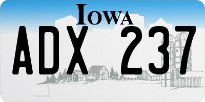 IA license plate ADX237