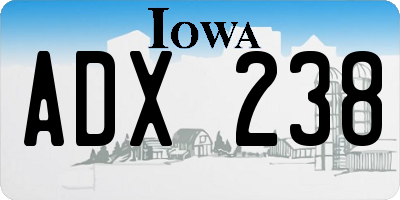 IA license plate ADX238