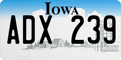 IA license plate ADX239
