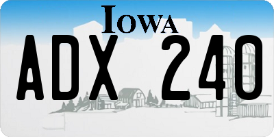 IA license plate ADX240