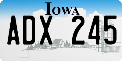 IA license plate ADX245