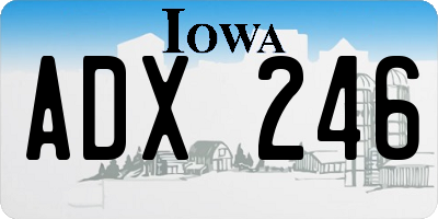 IA license plate ADX246
