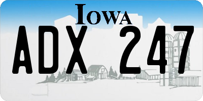 IA license plate ADX247