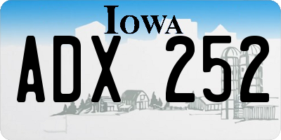 IA license plate ADX252