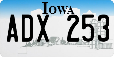 IA license plate ADX253