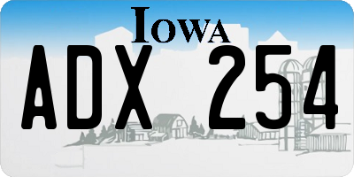 IA license plate ADX254