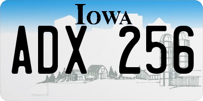 IA license plate ADX256