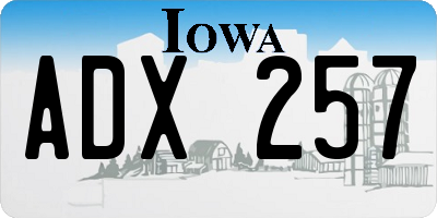 IA license plate ADX257