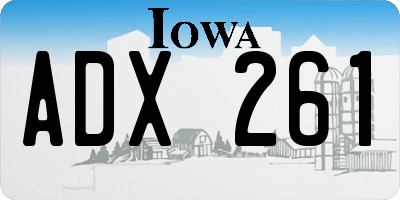 IA license plate ADX261