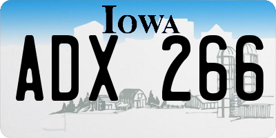 IA license plate ADX266