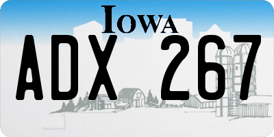 IA license plate ADX267