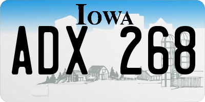 IA license plate ADX268