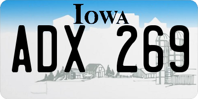 IA license plate ADX269