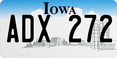 IA license plate ADX272