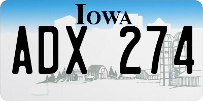 IA license plate ADX274