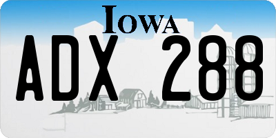 IA license plate ADX288