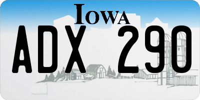 IA license plate ADX290