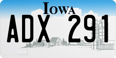 IA license plate ADX291