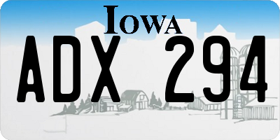 IA license plate ADX294