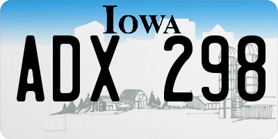 IA license plate ADX298