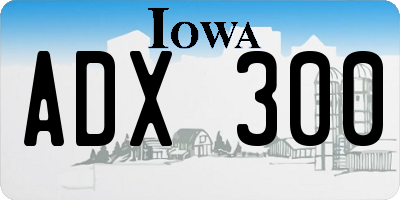 IA license plate ADX300