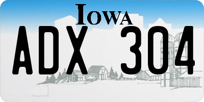 IA license plate ADX304