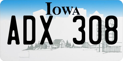 IA license plate ADX308