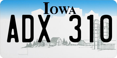IA license plate ADX310