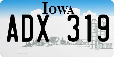 IA license plate ADX319