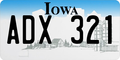 IA license plate ADX321