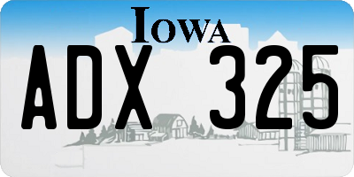 IA license plate ADX325