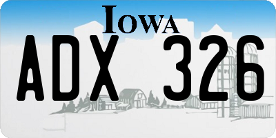 IA license plate ADX326