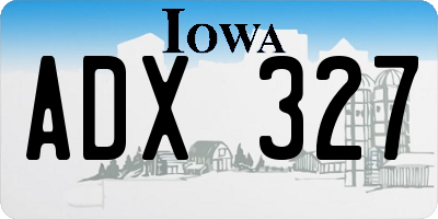 IA license plate ADX327