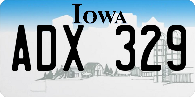 IA license plate ADX329