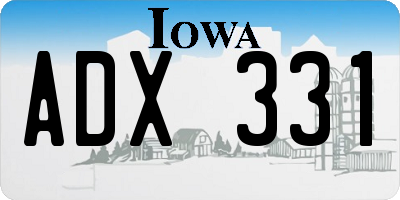 IA license plate ADX331