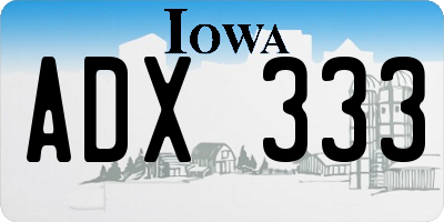 IA license plate ADX333