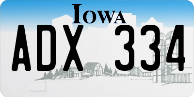 IA license plate ADX334