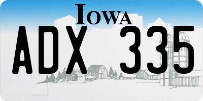 IA license plate ADX335
