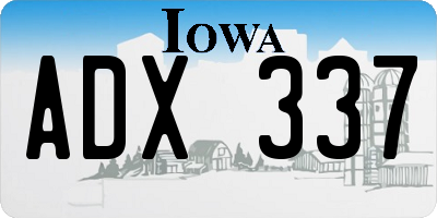 IA license plate ADX337