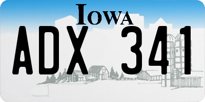 IA license plate ADX341
